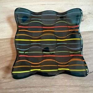 Blue glass tray handmade‎